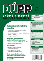 DUPP 15/2012 Vstupná cena hmotného majetku