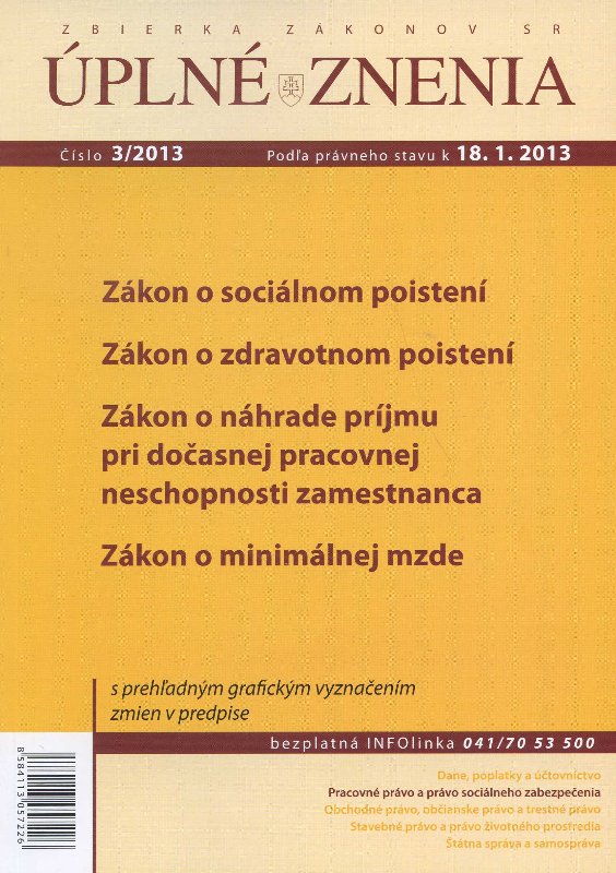 UZZ 3/2013 Zákon o sociálnom poistení