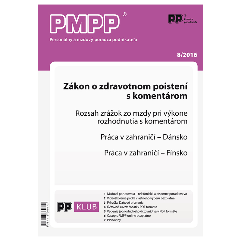 PMPP 8/2016 Zákon o zdravotnom poistení s komentárom