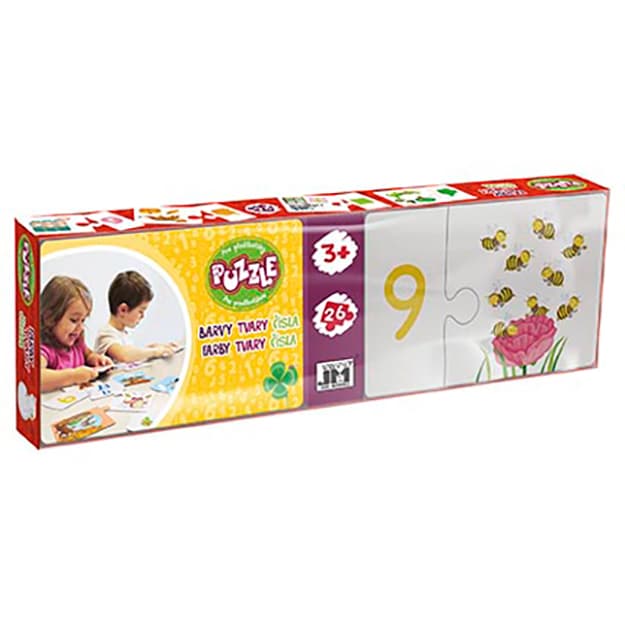 Puzzle pre predškolákov Čísla, farby, tvary