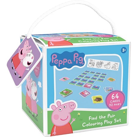 Pexeso na cesty s maľovankami Prasiatko Peppa