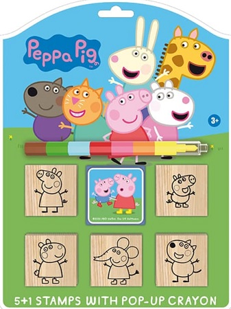 Pečiatky 5 + 1 s voskovkou Prasiatko Peppa