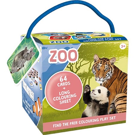 Pexeso na cesty s maľovankami Zoo