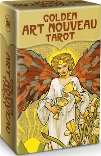 Golden Art Nouveau Tarot - Mini - 78 Gold Print Tarot Cards with Instructions